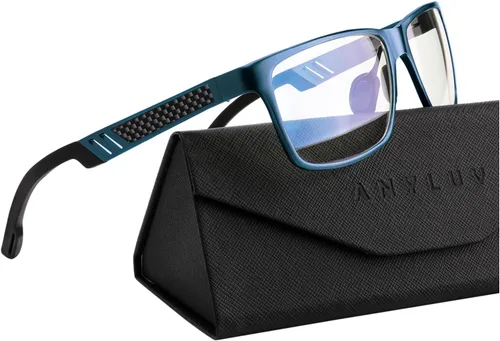 Vista 53 de ANYLUV Blue Light Blocking Glasses Men Computer Gaming Glasses Lightweight Al-Mg Metal Anti Eyestrain Eye Protection