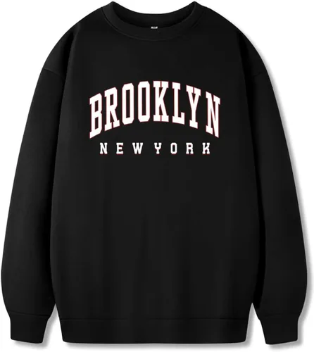 Vista 3 de GORGLITTER Sudadera de manga larga con cuello redondo y hombros caídos para hombre