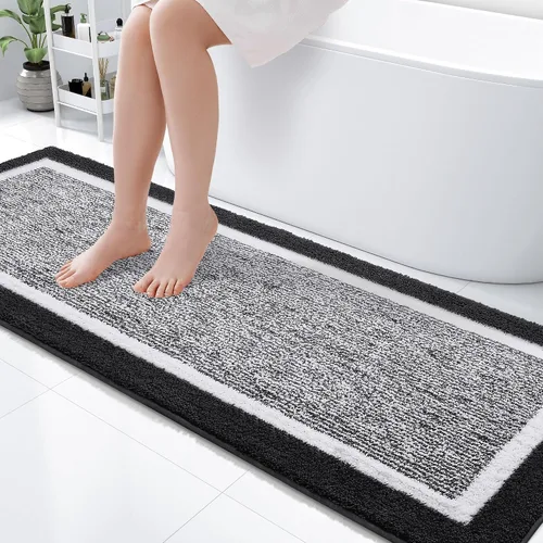 Vista 29 de OLANLY Alfombras de baño 24x16, tapetes de baño extra suaves y absorbentes de microfibra, antideslizantes, lavables a máquina, secan rápido