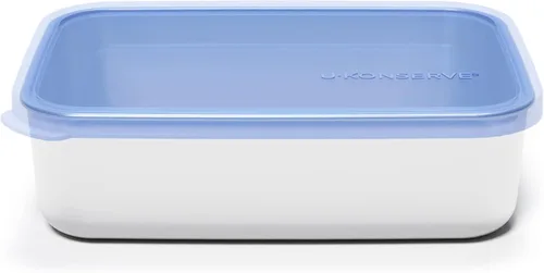 Vista 8 de U Konserve Contenedor de almacenamiento de alimentos de acero inoxidable con forma de caja bento rectangular, con tapa de silicona a prueba de fugas