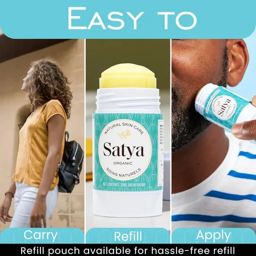 Vista 8 de Satya Organic All Over Body Balm - Llena tu propio/recarga - Recarga de loción en barra para todo tipo de piel - Hidratante de bálsamo facial