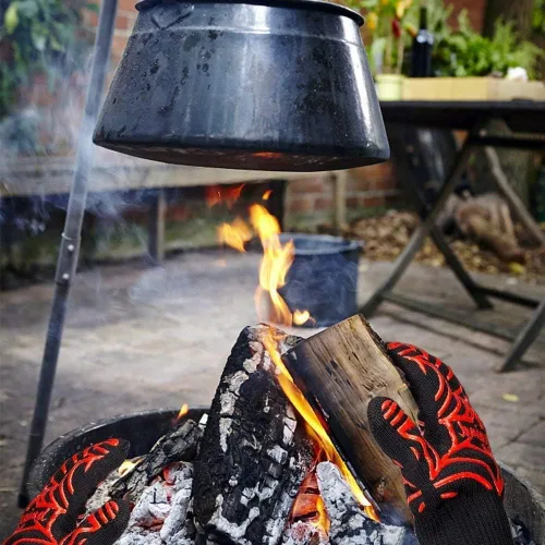 Vista 3 de Guantes de parrilla y barbacoa GRILL HEAT AID para asar y cocinar, Algodón