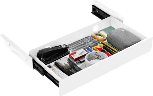Vista 8 de KHAMAL Cajón Deslizante para Debajo del Escritorio Grande - Cajón para Debajo de la Mesa 17.32" x 9.25", Organizador de Almacenamiento Extraíble