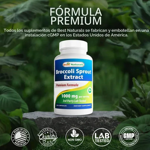 Vista 5 de Best Naturals Extracto de brotes de brócoli, 1000 mg, 120