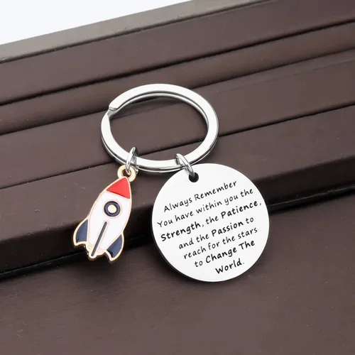 Vista 4 de CENWA Rocket Ship Regalo astronauta regalo astronauta regalo Always Remember You Have Within You The Strength llavero