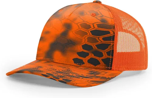 Vista 12 de Richardson 112 - Gorra de camionero de 5 paneles de alta calidad, ajustable, gorra Richardson en blanco estructurada Bark Duck Camo / Marrón