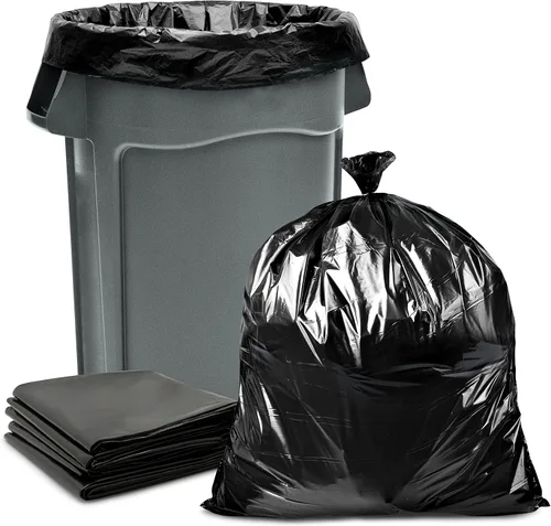 Vista 8 de Veska Bolsas de basura de 33 galones, enormes 100 bolsas con lazos, bolsas de basura negras grandes de 30 galones, 32 galones, bolsas de basura
