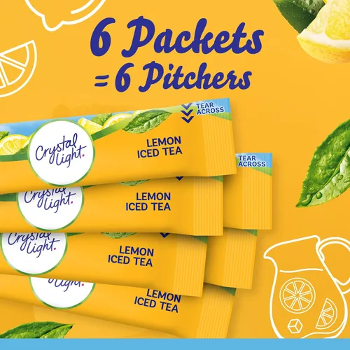 Vista 6 de Crystal Light Mezcla de bebida en polvo de té helado de limón , lata de 1.4 oz, 12
