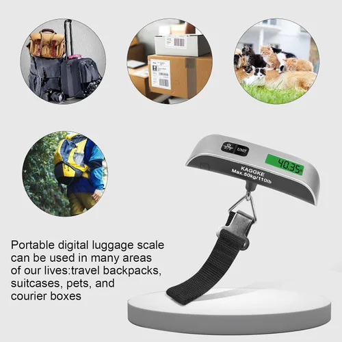 Vista 3 de Paquete de 2 básculas digitales de equipaje de viaje, báscula de equipaje portátil, báscula de equipaje para maletas, ideal para báscula de viaje