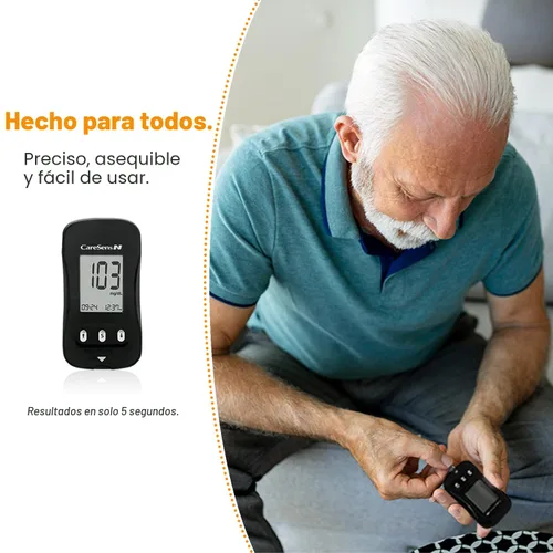 Vista 4 de CareSens N Kit de monitor de glucosa en sangre con 100 tiras de prueba de azúcar en sangre, 100 lancetas, 1 medidor de glucosa en sangre, 1