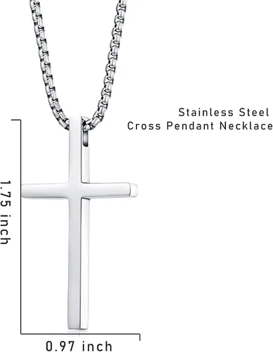 Vista 2 de Rnivida Collar de cruz para hombres, collares de cruz cristiana 413 de Filipenses para hombres y niños, Metal
