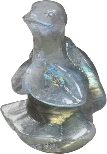 Vista 9 de Escultura de meditación de tortuga marina de fluorita, escultura de yoga tallada a mano, decoración espiritual, regalo de equilibrio de chakras