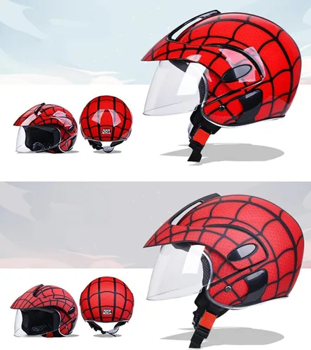 Vista 2 de Vespa Casco para niños de 2 a 14 años de edad, casco eléctrico para motocicleta, casco fresco para niños, aprobado por DOT, casco de Kart ATV