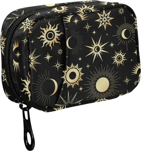 Vista 20 de Fustylead Groovy - Organizador de píldoras de flores, estilo bohemio, retro, 2 veces al día, con cremallera, dispensadores semanales portátiles