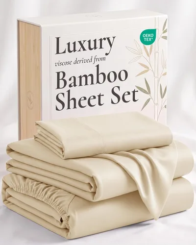Vista 33 de Hotel Sheets Direct - Juego de sábanas 100% viscosa derivada de bambú tamaño individual - sábanas refrescantes con 1 funda de almohada 01-Blanco