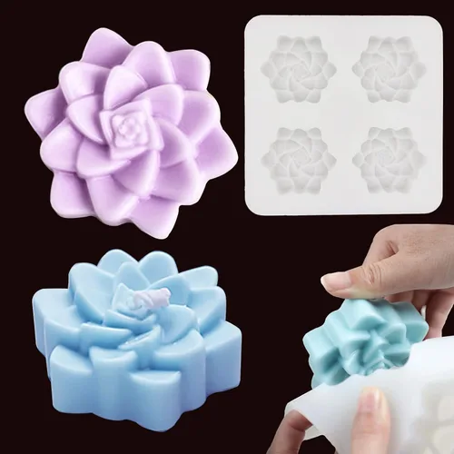 Vista 8 de Molde de silicona para jabón de corazón de rosa, molde de silicona con forma de amor en 3D, molde de fondant, pastel hecho a mano, chocolate