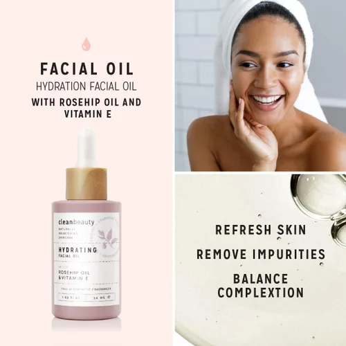 Vista 4 de Clean Beauty Aceite facial hidratante de pétalos de rosa mosqueta con aceite de rosa mosqueta y vitamina E, reduce las líneas finas y las manchas
