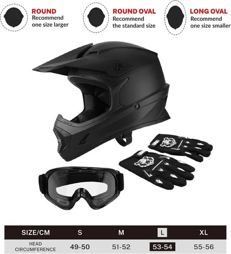 Vista 81 de SLMOTO - Casco DOT para niños y jóvenes, casco de motocross para todoterreno y calle, casco de motocicleta, casco de bicicleta de tierra, motocross