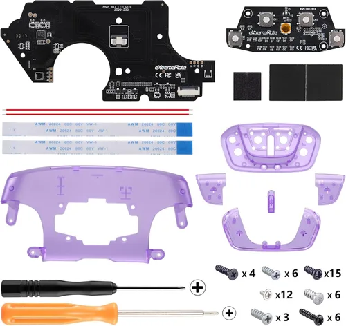 Vista 26 de eXtremeRate Back Buttons Attachment for Nintendo Switch Pro Controller, Clear Black Back Paddles Programable RISE4 Remap Kit for Switch Pro