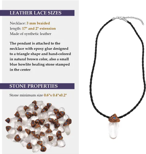 Vista 2 de Pendant Chakra Necklace with Genuine Healing Crystal Stone, Crystals Jewelry for Women and Men, Girls, Boys, Handmade with Love, Spiritual Gifts for