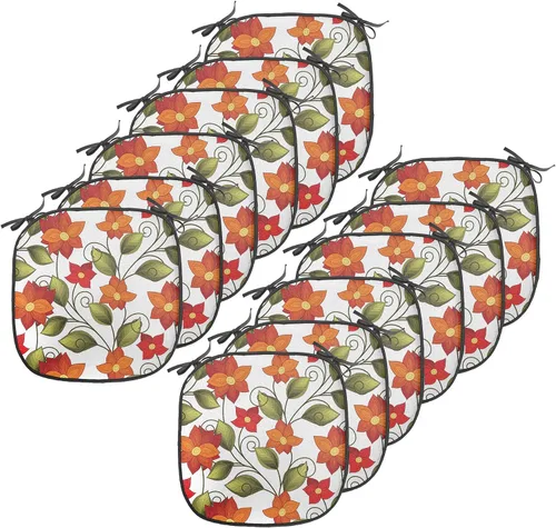 Vista 105 de Ambesonne Flamingo - Cojín de asiento para silla, diseño de fantasía exótica con elementos de vida silvestre hawaiana en colores pastel, acolchado