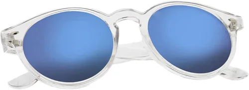 Vista 4 de zeroUV Retro Translucent Frame Color Mirror Lens Round Horn Rimmed Sunglasses 50mm
