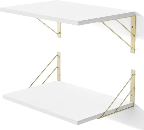 Vista 10 de Love-KANKEI Estantes flotantes anchos para pared, color negro de 16 pulgadas de ancho x 12 pulgadas de profundidad, estantes de pared grandes