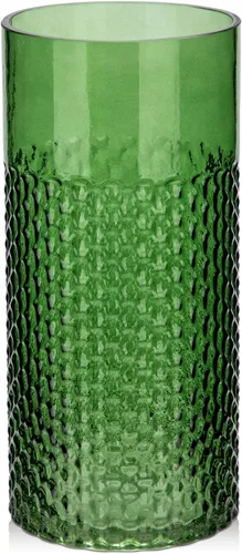 Vista 8 de Jarrón cilíndrico de vidrio transparente para flores, portavelas votivo grueso de 5.5 x 4 pulgadas, adorno hidropónico moderno transparente