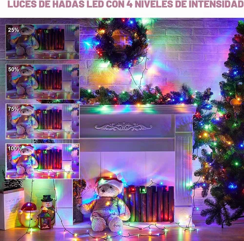 Vista 5 de 1000 luces LED de Navidad de 328 pies, luces de Navidad impermeables para exteriores con 8 modos y temporizador, luz de hadas enchufable para Varios