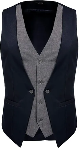 Vista 2 de COOFANDY Men's Dress Vest Layered Suit Waistcoat Formal Wedding Suit Vests