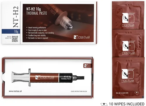 Vista 3 de Noctua NT-H2 0.35 oz, pasta térmica para computadora, incluye 10 toallitas de limpieza (0.35 oz)