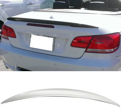 Vista 3 de Alerón de maletero prepintado compatible con BMW Serie 3 2007-2013, estilo de rendimiento pintado #354 titanio plateado metálico ABS trasero trasero