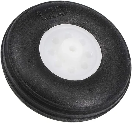 Vista 3 de uxcell Juegos de neumáticos y ruedas para avión RC, neumático de esponja de PU con cubo de plástico, 1.25 "2 piezas