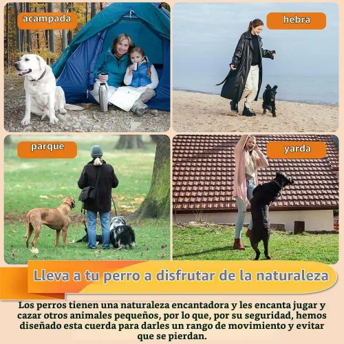 Vista 4 de Cable de Amarre para Perros, Correa para Perros de 20 pies - Cable de Amarre Resistente para Perros Grandes de hasta 125 libras - Cadena para Perros