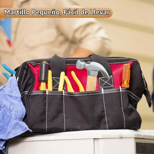 Vista 6 de Martillo de garra con mango de madera y cabeza de acero, martillo pequeño de 8 onzas para casa y bricolaje