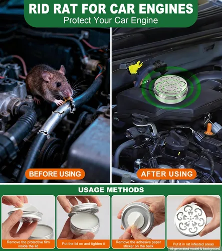 Vista 4 de Repelente de roedores para motor de automóvil, crema de aceite de menta