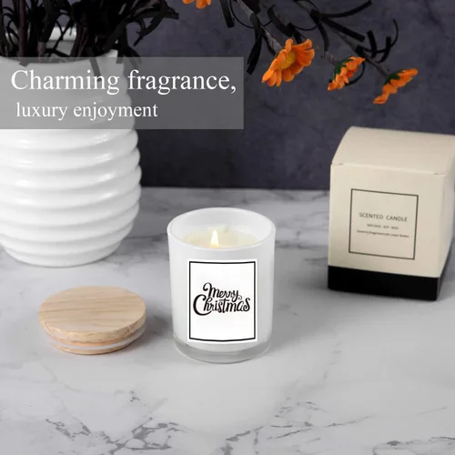 Vista 4 de Velas de Navidad, regalos de Navidad para mujeres y hombres, cera de soja natural 100% pura con aceites esenciales vegetales, perfectas para baño