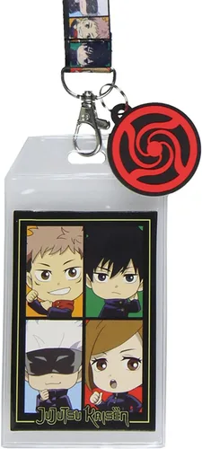 Vista 2 de Jujutsu Kaisen Chibi - Soporte para tarjetas de identificación con colgante de goma