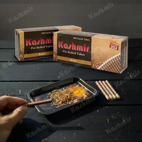 Vista 7 de Kashmir Tubos de cigarrillos de bronce de 3.307 in – 200 tubos vacíos tamaño King con filtros – Tubos de papel de cigarrillo marrón de papel natural