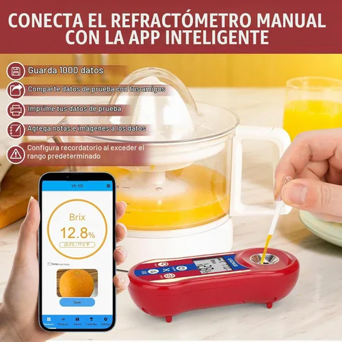 Vista 5 de Digital Brix y refractómetro de salinidad, prueba inteligente del azúcar 0.0-60%