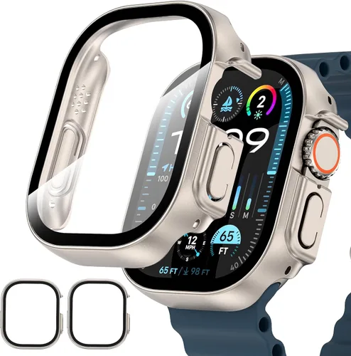 Vista 19 de Paquete de 2 fundas para Apple Watch 40mm SE Series 6/5/4/SE 2ª generación con protector de pantalla de vidrio templado, funda protectora completa