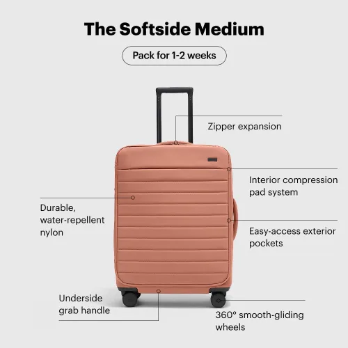Vista 3 de Away Equipaje mediano Softside, Arcilla rosa.
