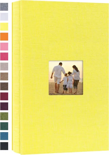 Vista 36 de potricher - Álbum de fotos pequeño para 100 fotos de 4 x 6 pulgadas, con portada de lino con foto, familiar, para bodas, aniversarios, bebés o Beige