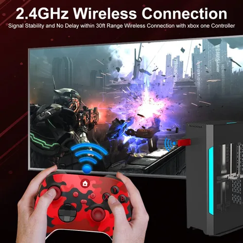 Vista 4 de Control inalámbrico Xbox One, controlador inalámbrico de 2.4 GHz para Xbox oneXbox One SX Xbox Series XS, controlador Xbox One con conector