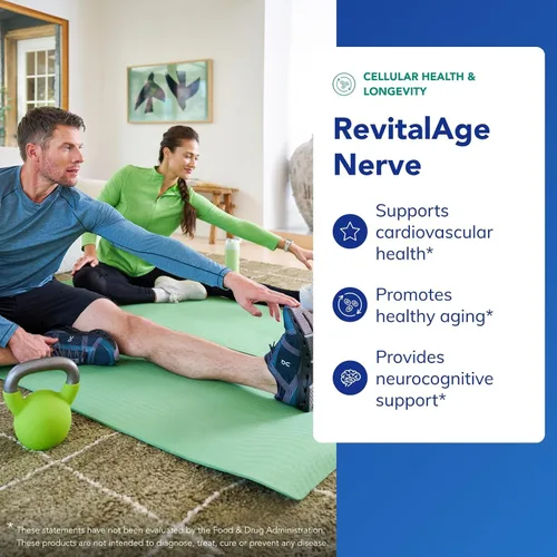 Vista 3 de Pure Encapsulations Revita-Age Nerve Suplemento hipoalergénico para un mejor apoyo cardiovascular, metabólico y neurocognitivo* 120 cápsulas
