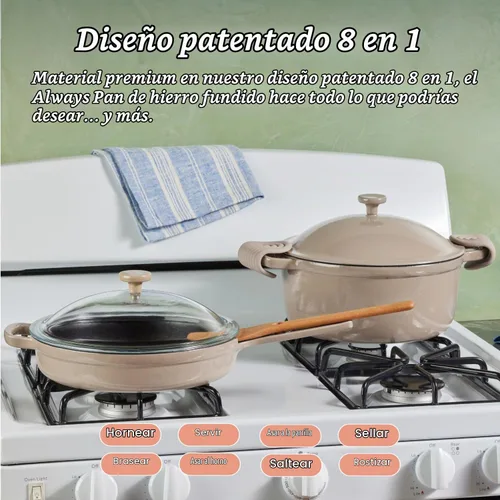 Vista 3 de Our Place Sartén de hierro fundido Always Pan Superficie esmaltada de alta calidad, libre de toxinas, sistema de utensilios de cocina Steam