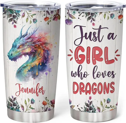 Vista 14 de Hyturtle Regalos personalizados para los amantes de los osos – Just A Girl Who Loves Bears - Vaso de acero inoxidable con nombre personalizado de 20