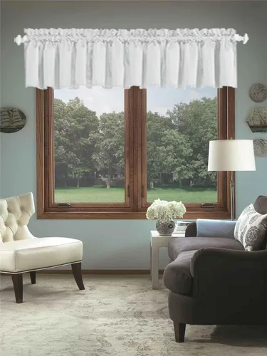 Vista 26 de Cortinas de cocina negras Ladity - 2 paneles de cortinas cortas opacas, 36 pulgadas, privacidad, niveles de café, cortinas de granja para ventana
