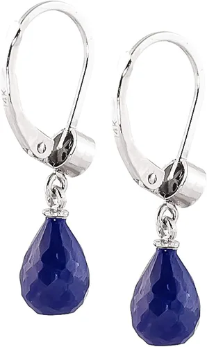Vista 3 de Galaxy Gold GG Aretes de oro macizo de 14k con diamantes y zafiros