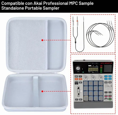 Vista 4 de Lebakort Estuche rígido compatible con muestras Akai Professional MPC Gris